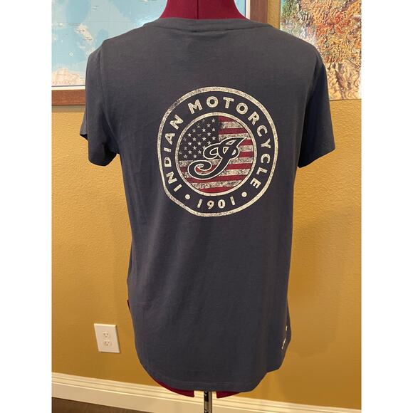Indian Motorcycle Patriotic Gray T-Shirt Small - Picture 2 of 8